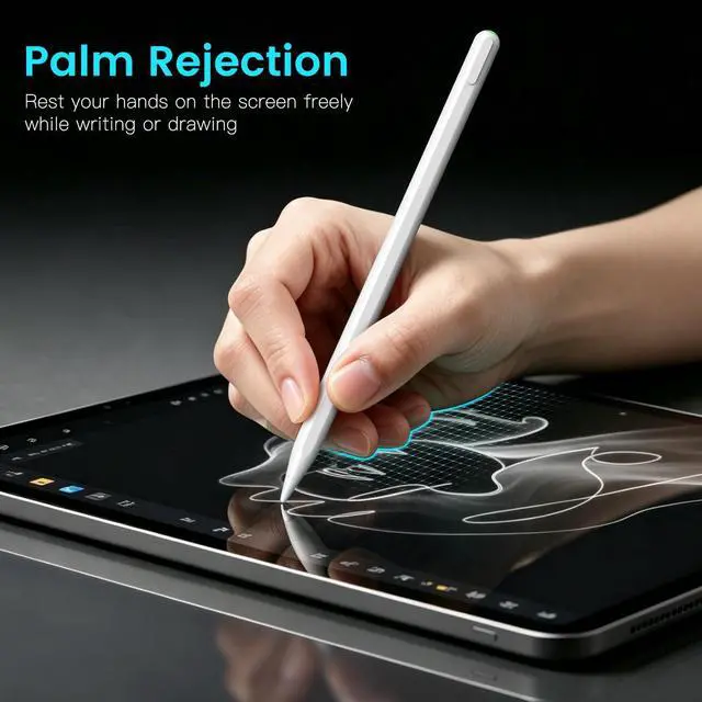 Alt view image 3 of 5 - Stylus Pen for iPad(2018-2026),35H Long Battery iPad Pencil,Tilt Sensitivity&Palm Rejection,Magnetic Pencil for iPad A16/11/10/9/8/7/6th,Pro11/12.9"/13" M4,Air3/4/5/M2/M3,Mini7/6/5
