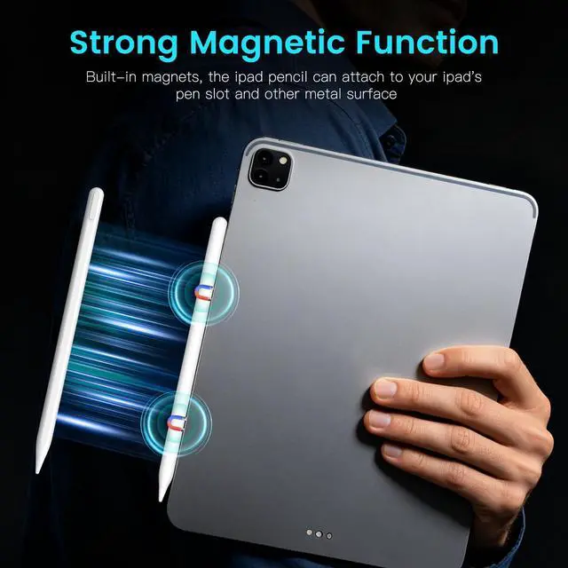 Alt view image 5 of 5 - Stylus Pen for iPad(2018-2026),35H Long Battery iPad Pencil,Tilt Sensitivity&Palm Rejection,Magnetic Pencil for iPad A16/11/10/9/8/7/6th,Pro11/12.9"/13" M4,Air3/4/5/M2/M3,Mini7/6/5