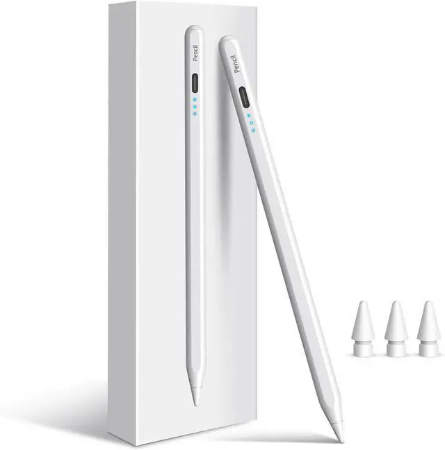 Main image of Stylus Pen for iPad Pencil 9th&10th Generation, 10 Mins Fast Charge for Apple Pencil 1st/2nd, 6/7/8/9/10/11/A16, Pro 11"/12.9"/M4, Air 3/4/5/M2/M3, Mini 5/6 with Palm Rejection, Tilt Sensitivity