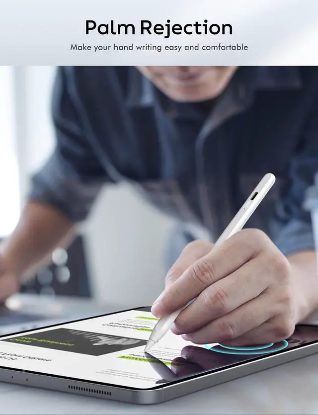 Alt view image 6 of 7 - Stylus Pen for iPad Pencil 9th&10th Generation, 10 Mins Fast Charge for Apple Pencil 1st/2nd, 6/7/8/9/10/11/A16, Pro 11"/12.9"/M4, Air 3/4/5/M2/M3, Mini 5/6 with Palm Rejection, Tilt Sensitivity