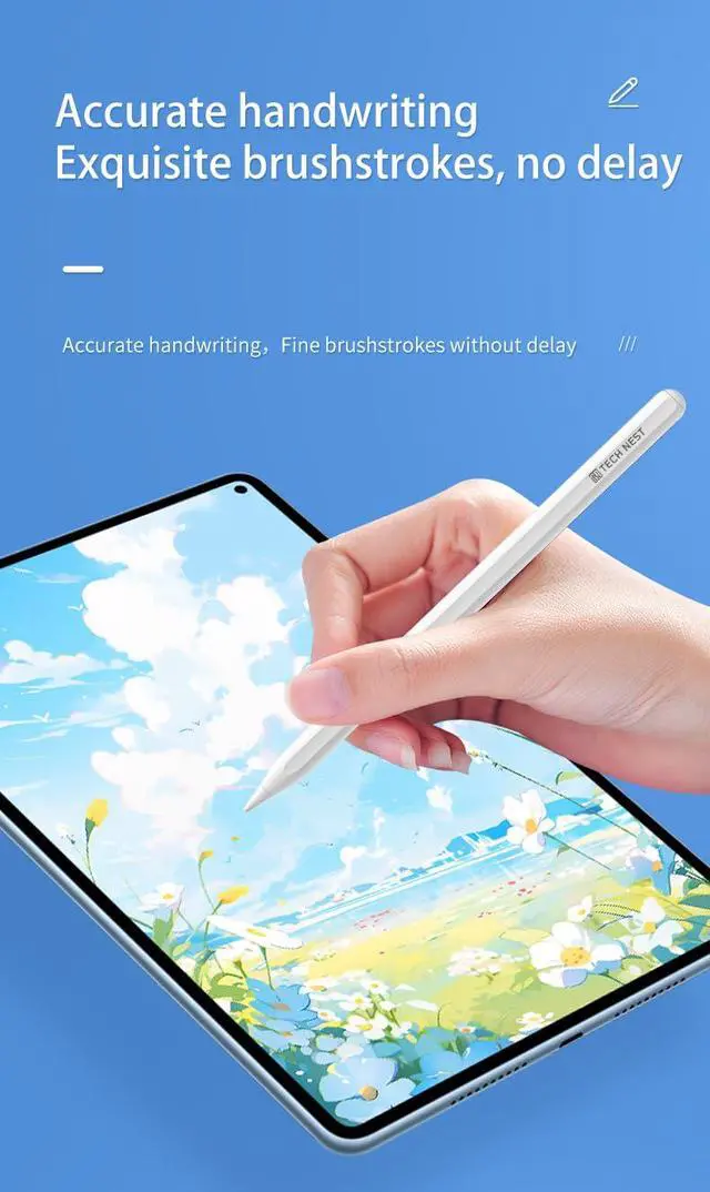 Alt view image 2 of 6 - Stylus Pen for iPad (2018-2025) - Fast Charge, Tilt Sensitivity, Palm Rejection, Apple Pencil Compatible with Apple iPad Pro 11"/12.9"/M4, iPad Air 3/4/5/M2/M3, iPad mini 5/6 Gen-White