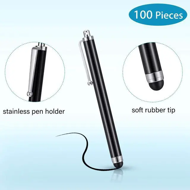 Alt view image 4 of 7 - Stylus Pen Set of 100 Universal Capacitive Stylus Compatible with Samsung, Tablet, Most Devices with Capacitive Touch Screen (Black)