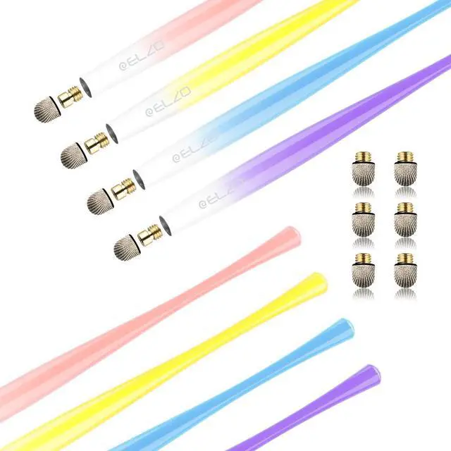 Alt view image 7 of 7 - Capacitive Stylus Pens Premium Metal Slim Combo 4 Pack Tips for All Touch Screens iPad & Android Tablets DELL/Samsung/HP/Asus/Surface/Samsung/iPhone/LG (Blue/Purple/Yellow/Pink)
