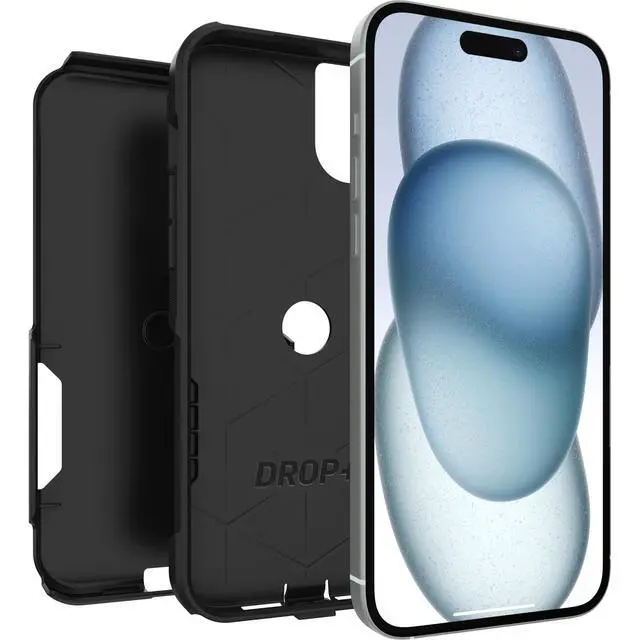 Alt view image 4 of 5 - iPhone 15 Plus and iPhone 14 Plus Commuter Series Case - Black, Slim & Tough, Pocket-Friendly, with Port Protection