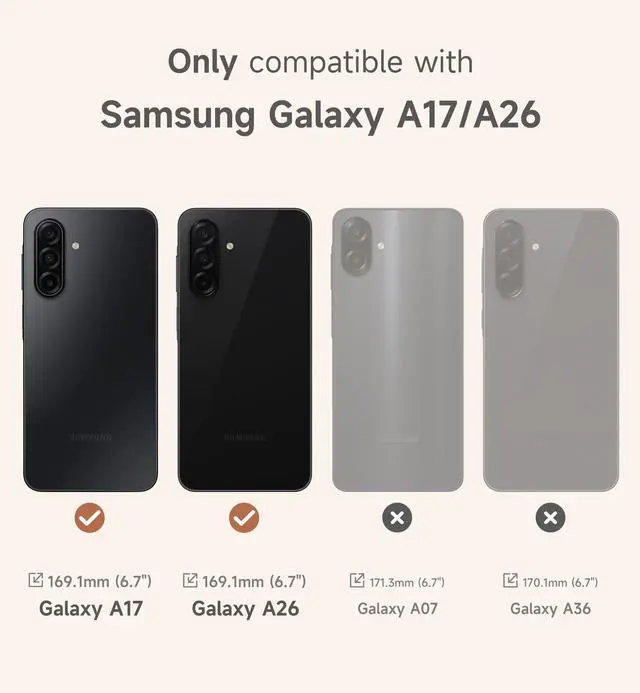 Alt view image 2 of 7 - for Samsung Galaxy A17/A26 5G Case, Compatible with MagSafe, Shockproof Bumper Cover Slim Magnetic Protective Cases with Camera Cover & Adjustable Metal Kickstand for Galaxy A17/A26 5G, Black