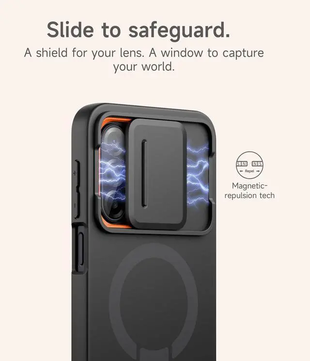 Alt view image 5 of 7 - for Samsung Galaxy A17/A26 5G Case, Compatible with MagSafe, Shockproof Bumper Cover Slim Magnetic Protective Cases with Camera Cover & Adjustable Metal Kickstand for Galaxy A17/A26 5G, Black