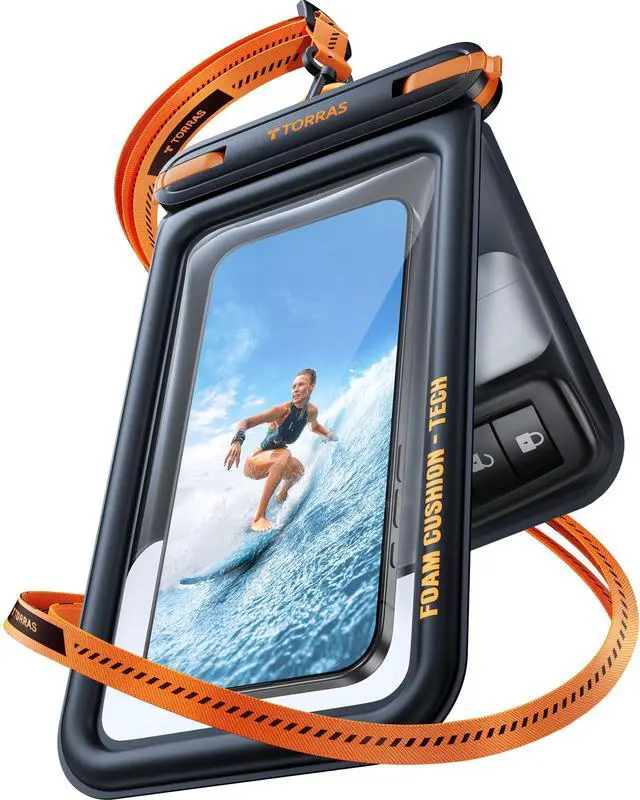 Main image of IP68 Waterproof Phone Pouch Double Space, Floating Waterproof Phone Case with Lanyard for iPhone 17 Pro Max 16 15 14 S26 S25, Phone Dry Bag Vacation Cruise Ship Travel Essentials 7.0'', Black