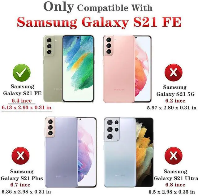 Alt view image 2 of 6 - for Galaxy S21 FE 5G Case: Samsung Galaxy S21 FE 5G Case with HD Screen Protector, Military Grade Protective Cases with Ring for Samsung S21 FE (Red)