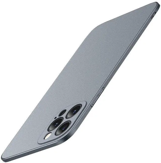 Main image of Compatible with iPhone Case,Luxury Matte Hard PC Slim Fit Ultra Thin Lightweight Camera Lens Protection Soft Shockproof Cover Phone Case (Grey, iPhone 12)