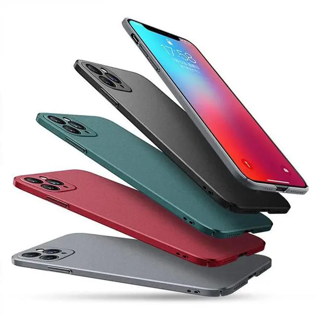 Alt view image 7 of 7 - Compatible with iPhone Case,Luxury Matte Hard PC Slim Fit Ultra Thin Lightweight Camera Lens Protection Soft Shockproof Cover Phone Case (Grey, iPhone 12)