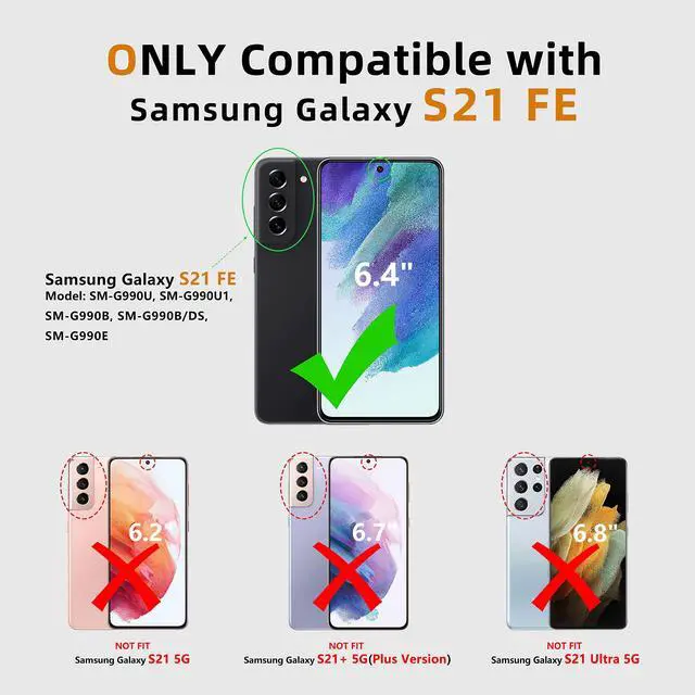 Alt view image 2 of 7 - for Samsung Galaxy S21-FE Protective Case: Dual-Layer Military Grade Drop Proof Full Protection Cover with Kickstand | Durable Rugged Shockproof TPU Matte Textured Tough Phone Bumper Shell (Black)