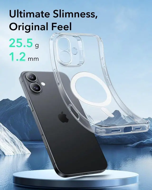 Alt view image 3 of 7 - for iPhone 16 Pro Case, Compatible with MagSafe, Camera Protection, Shockproof Thin Cover, Resists Yellowing and Scratches, Magnetic Phone Case for iPhone 16 Pro, Zero Series, Clear