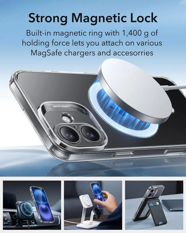 Alt view image 5 of 7 - for iPhone 16 Pro Case, Compatible with MagSafe, Camera Protection, Shockproof Thin Cover, Resists Yellowing and Scratches, Magnetic Phone Case for iPhone 16 Pro, Zero Series, Clear