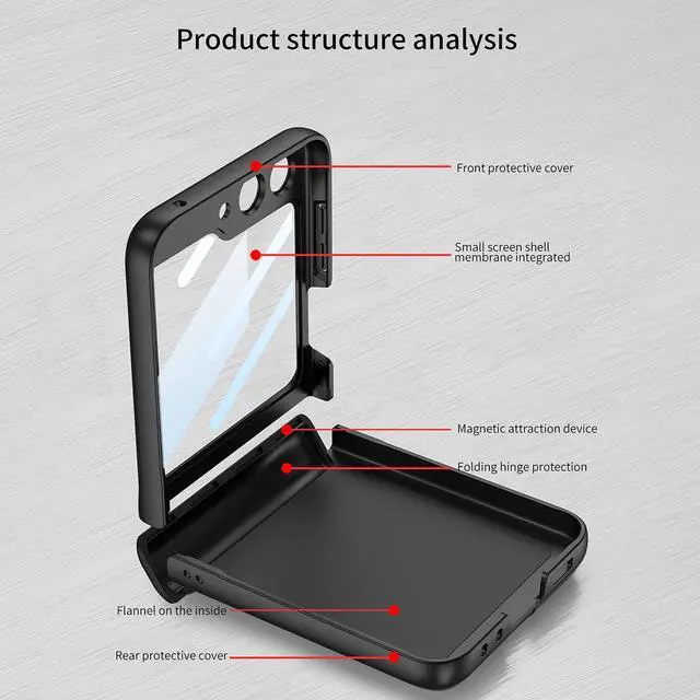 Alt view image 7 of 7 - for Samsung Galaxy Z Flip 5 Case, Hinge Protection, Built-in Screen Protector, Wireless Charging, Shockproof, Anti Scratch Slim Phone Protective Cover for Galaxy Z Flip 5, 2023 Matcha