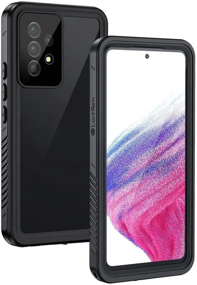 Main image of for Samsung Galaxy A53 5G Case, IP68 Waterproof Dustproof with Built-in Screen Protector, Heavy Duty Full Body Protective Phone Case for Samsung A53 5G, Black/Clear