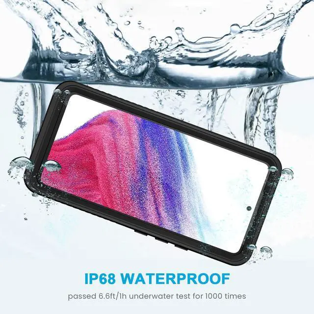 Alt view image 4 of 7 - for Samsung Galaxy A53 5G Case, IP68 Waterproof Dustproof with Built-in Screen Protector, Heavy Duty Full Body Protective Phone Case for Samsung A53 5G, Black/Clear