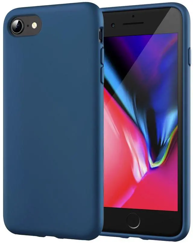 Main image of Silicone Case for iPhone SE 3/2 (2022/2020 Edition), iPhone 8 and iPhone 7, 4.7-Inch, Silky-Soft Touch Full-Body Protective Case, Shockproof Cover with Microfiber Lining (Cobalt Blue)
