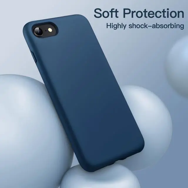 Alt view image 4 of 6 - Silicone Case for iPhone SE 3/2 (2022/2020 Edition), iPhone 8 and iPhone 7, 4.7-Inch, Silky-Soft Touch Full-Body Protective Case, Shockproof Cover with Microfiber Lining (Cobalt Blue)