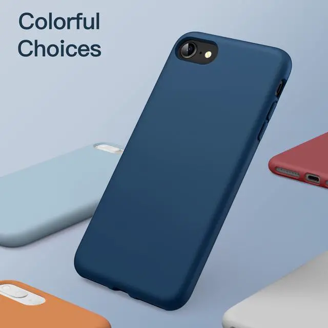Alt view image 6 of 6 - Silicone Case for iPhone SE 3/2 (2022/2020 Edition), iPhone 8 and iPhone 7, 4.7-Inch, Silky-Soft Touch Full-Body Protective Case, Shockproof Cover with Microfiber Lining (Cobalt Blue)