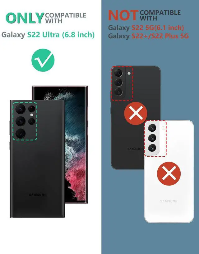 Alt view image 2 of 7 - for Samsung Galaxy S22 Ultra Case: Built-in Screen Protector & Kickstand & Belt-Clip Holster, Full-Body Dual Layer Rugged Heavy Duty Shockproof Protective Phone Cover-Black