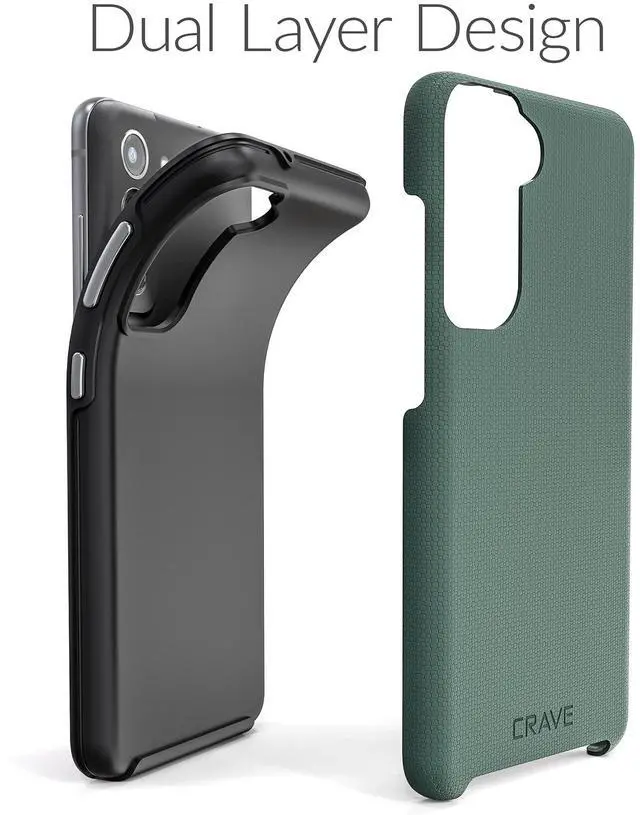 Alt view image 4 of 6 - for Galaxy S21 FE Case, Shockproof Protection Dual Layer for Samsung Galaxy S21 FE 5G (6.4 inch) - Forest Green