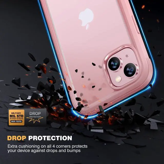 Alt view image 4 of 6 - Designed for iPhone 15 Case, Full Body Rugged Case with Built-in Touch Sensitive Anti-Scratch Screen Protector, with Camera Lens Protector for iPhone 15 6.1" (Coral Pink)