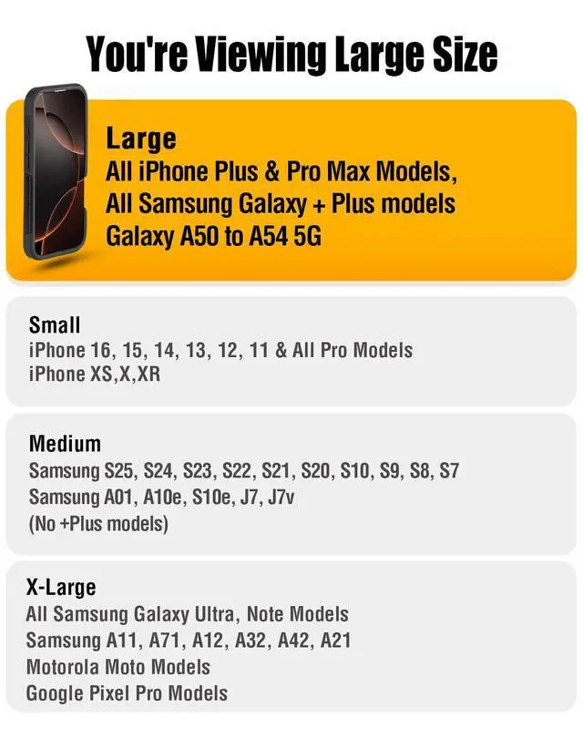 Alt view image 3 of 6 - Nylon Holster for Large iPhone Plus, Pro Max Models 17 16 15 14 13 12 11 Xs, Samsung Galaxy Plus S25+ S24+ S23+ S22+, Cell Phone Belt Holder Case with Clip, Pouch Fits Protective Cover, Black