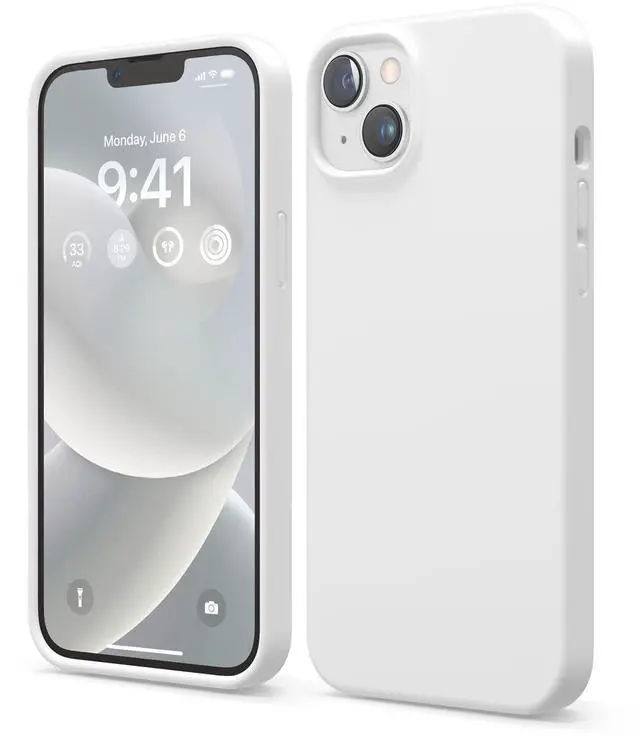 Main image of Compatible with iPhone 14 Plus Case, Liquid Silicone Case, Full Body Protective Cover, Shockproof, Slim Design, Anti-Scratch Soft Microfiber Lining, 6.7 inch (White)