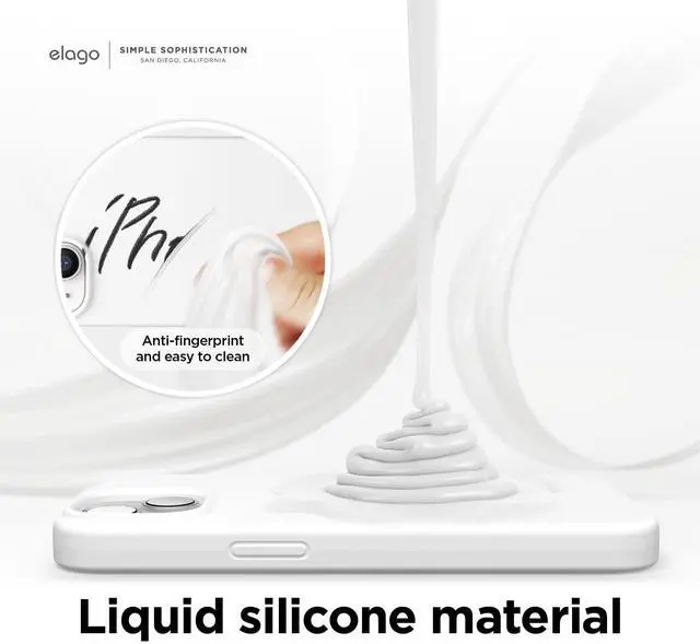 Alt view image 4 of 7 - Compatible with iPhone 14 Plus Case, Liquid Silicone Case, Full Body Protective Cover, Shockproof, Slim Design, Anti-Scratch Soft Microfiber Lining, 6.7 inch (White)