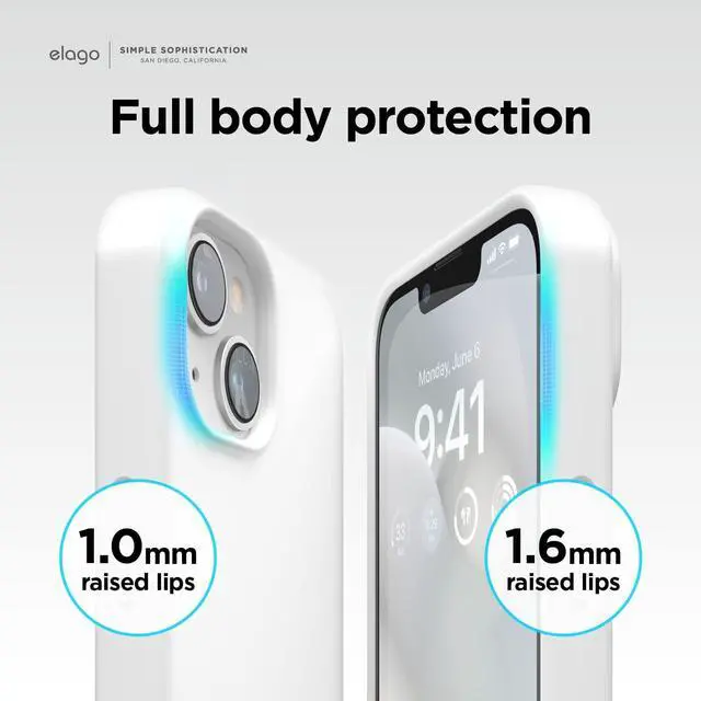 Alt view image 6 of 7 - Compatible with iPhone 14 Plus Case, Liquid Silicone Case, Full Body Protective Cover, Shockproof, Slim Design, Anti-Scratch Soft Microfiber Lining, 6.7 inch (White)