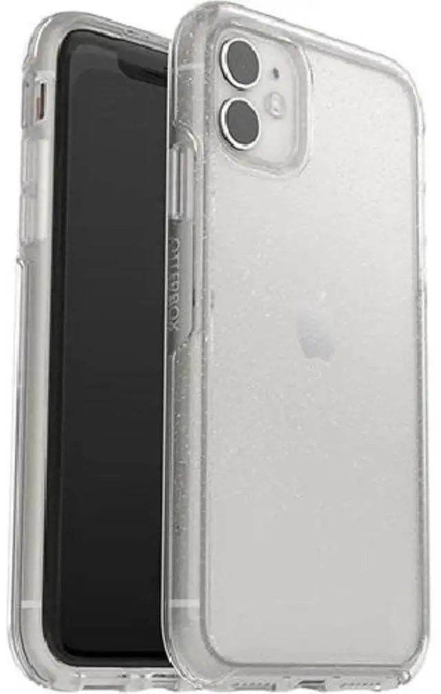 Alt view image 3 of 6 - iPhone 11 Symmetry Series Case - Stardust (Silver Flake/Clear), Ultra-Sleek, Wireless Charging Compatible, Raised Edges Protect Camera & Screen