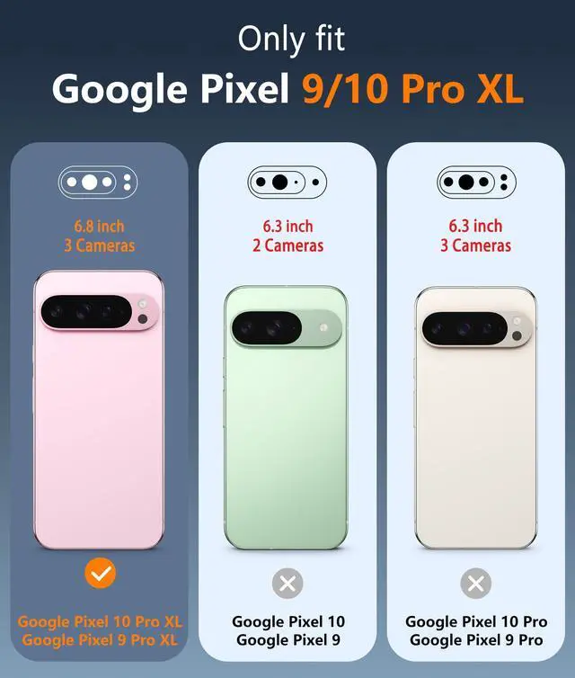 Alt view image 2 of 7 - for Google Pixel-10-Pro XL Case: Clear Pixel 9 Pro XL Phone Cases with Screen Protector Slim Rugged Cell Cover Transparent Anti Yellowing Shockproof Protective (Clear)