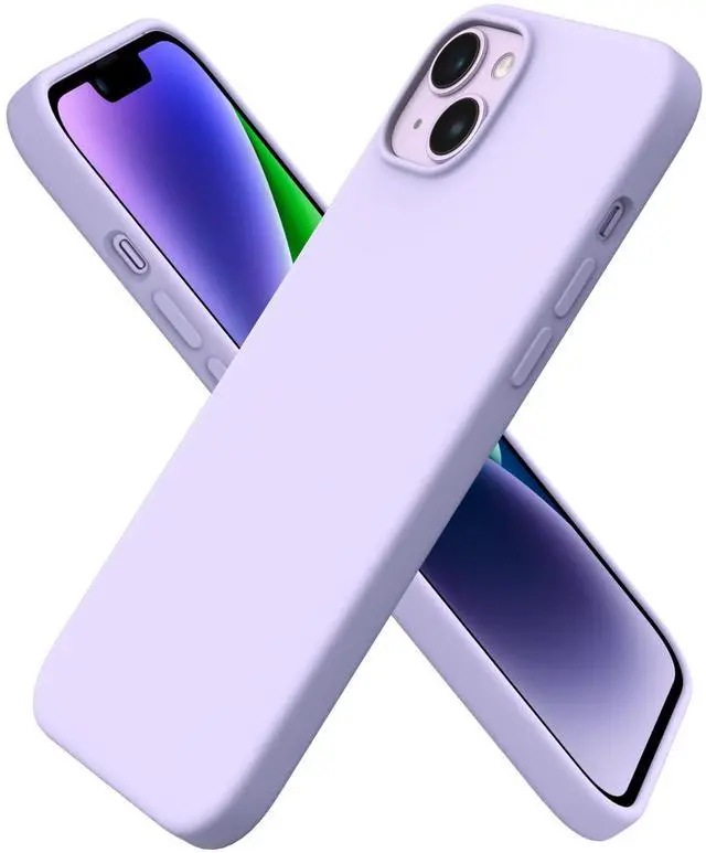 Main image of Compatible with iPhone 14 Plus Case 6.7, Slim Liquid Silicone 3 Layers Full Covered Soft Gel Rubber Phone Case Protective Cover 6.7 Inch-Pastel Lilac