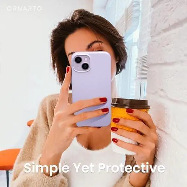 Alt view image 6 of 7 - Compatible with iPhone 14 Plus Case 6.7, Slim Liquid Silicone 3 Layers Full Covered Soft Gel Rubber Phone Case Protective Cover 6.7 Inch-Pastel Lilac