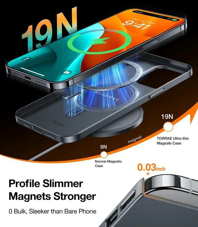Alt view image 3 of 7 - Magnetic Slim-Fit for iPhone 15 Pro Max Case, Ultra-Thin 15 ProMax Phone Case Compatible with MagSafe, Lightweight Anti-Scratch Matte Hard iPhone 15 ProMax Case 6.7 inch OriginFit, Grey