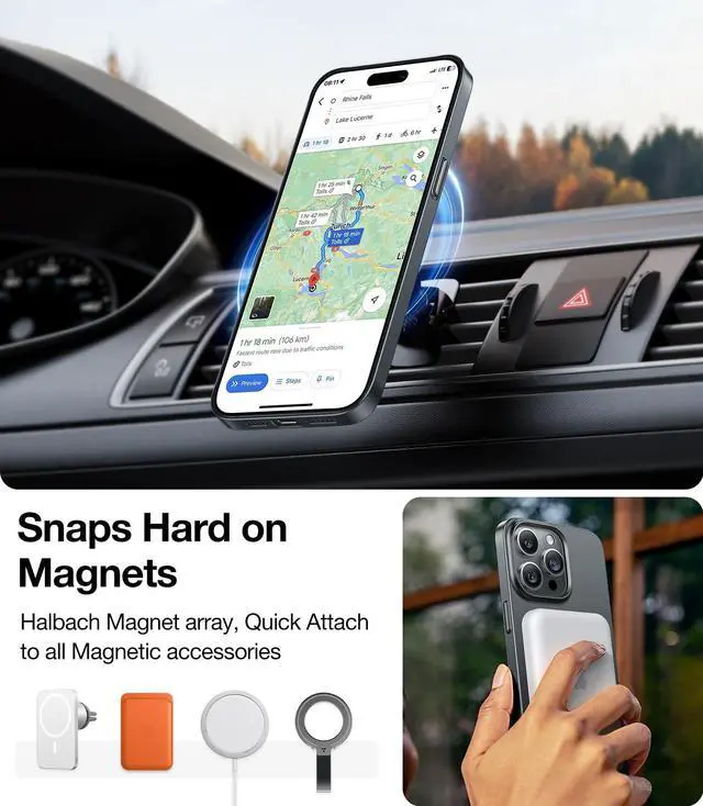 Alt view image 4 of 7 - Magnetic Slim-Fit for iPhone 15 Pro Max Case, Ultra-Thin 15 ProMax Phone Case Compatible with MagSafe, Lightweight Anti-Scratch Matte Hard iPhone 15 ProMax Case 6.7 inch OriginFit, Grey