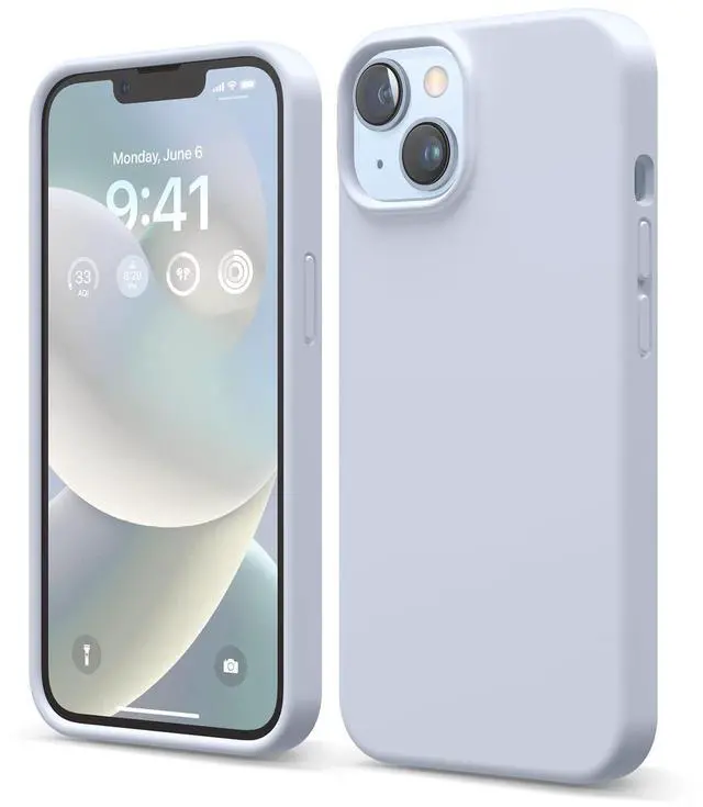 Main image of Compatible with iPhone 14 Case, Liquid Silicone Case, Full Body Protective Cover, Shockproof, Slim Design, Anti-Scratch Soft Microfiber Lining, 6.1 inch (Light Blue)