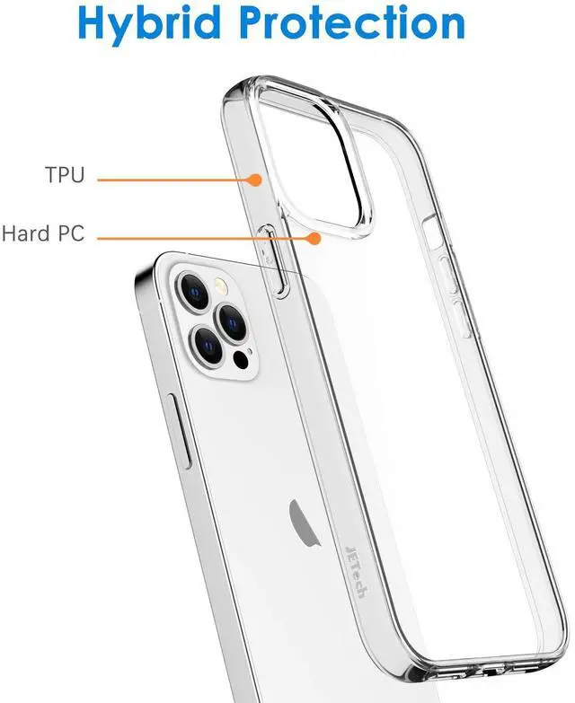 Alt view image 3 of 6 - Case for iPhone 12 Pro Max 6.7-Inch, Non-Yellowing Shockproof Phone Bumper Cover, Anti-Scratch Clear Back (Clear)