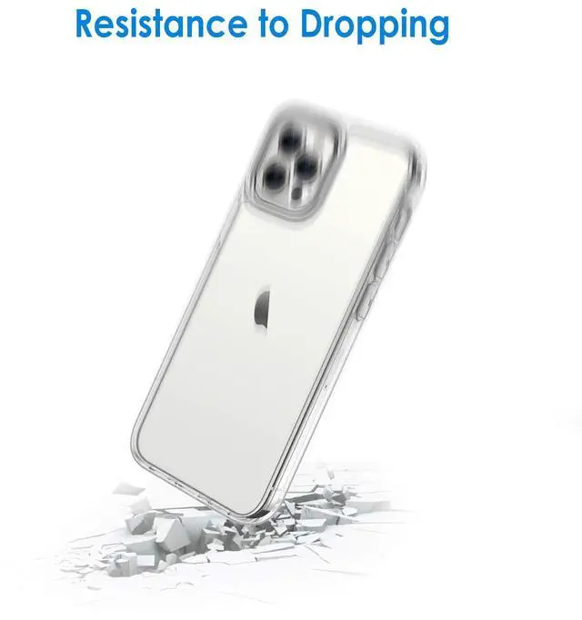 Alt view image 6 of 6 - Case for iPhone 12 Pro Max 6.7-Inch, Non-Yellowing Shockproof Phone Bumper Cover, Anti-Scratch Clear Back (Clear)