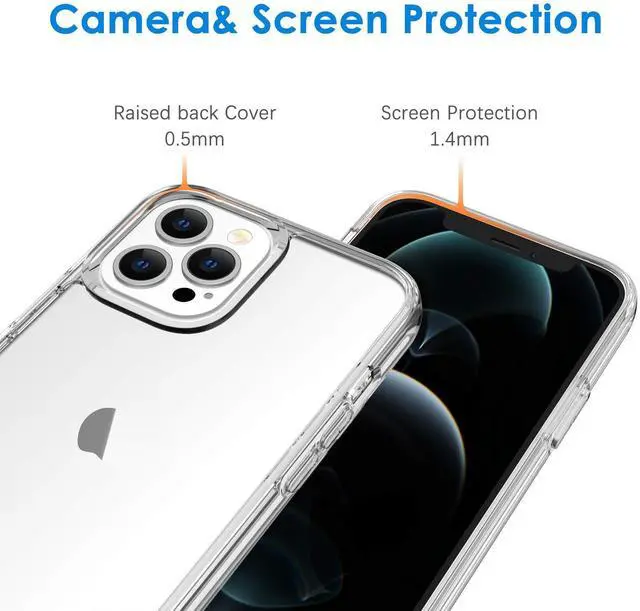 Alt view image 5 of 6 - Case for iPhone 12 Pro Max 6.7-Inch, Non-Yellowing Shockproof Phone Bumper Cover, Anti-Scratch Clear Back (Clear)