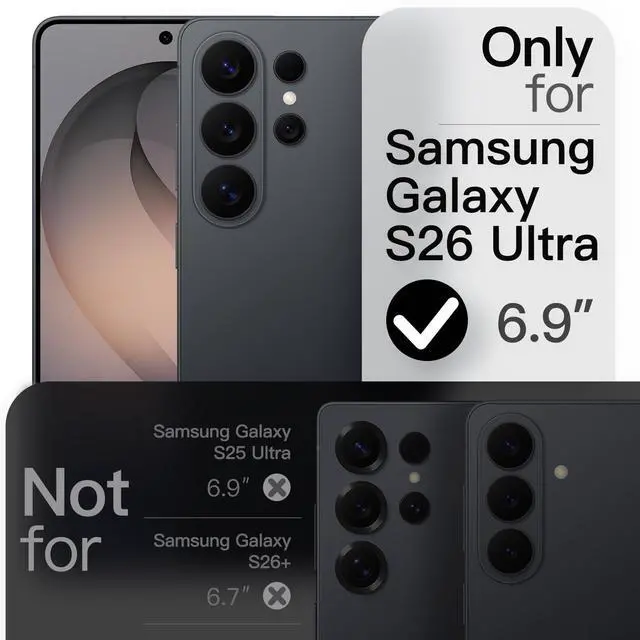 Alt view image 2 of 7 - Magnetic Slim Case for Samsung Galaxy S26 Ultra, Compatible with MagSafe, Anti-Slip Grip & Full Camera Lens Protection, Ultra-Thin Lightweight Matte Finish Phone Cover (Black)