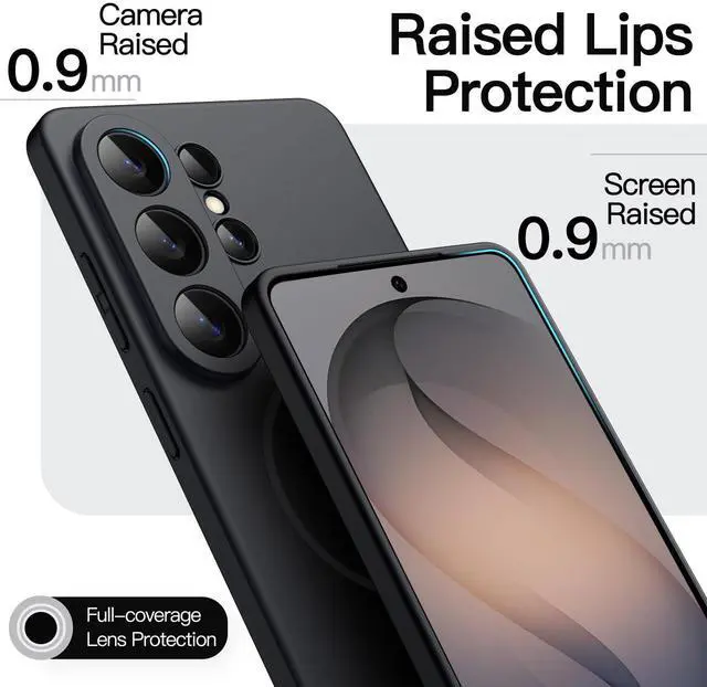 Alt view image 6 of 7 - Magnetic Slim Case for Samsung Galaxy S26 Ultra, Compatible with MagSafe, Anti-Slip Grip & Full Camera Lens Protection, Ultra-Thin Lightweight Matte Finish Phone Cover (Black)