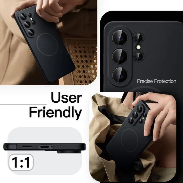 Alt view image 7 of 7 - Magnetic Slim Case for Samsung Galaxy S26 Ultra, Compatible with MagSafe, Anti-Slip Grip & Full Camera Lens Protection, Ultra-Thin Lightweight Matte Finish Phone Cover (Black)