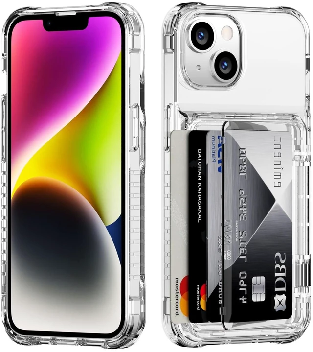 Main image of for iPhone 14 Case Wallet for iPhone 13 Case Clear with Card Holder | ID Card Slot Transparent Cover for iPhone 14/13 6.1 inch Heavy Duty Protection Shockproof Anti-Scratch Case for Women Men