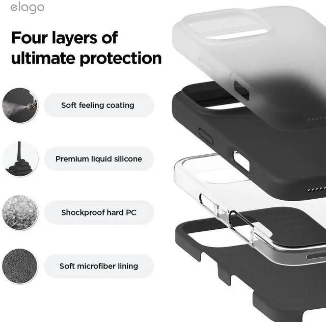Alt view image 4 of 7 - Compatible with iPhone 16 Pro Max Case, Premium Liquid Silicone Case, Full Body Protective Cover, Shockproof, Slim Phone, Anti-Scratch Soft Microfiber Lining, 6.9 inch (Black)
