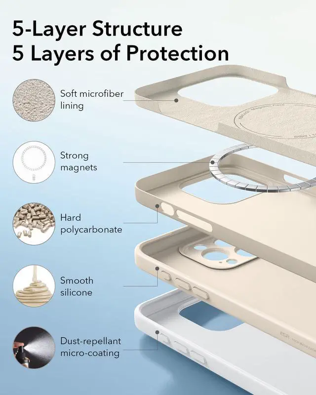 Alt view image 7 of 7 - for iPhone16 Pro Case with MagSafe, Supports Magnetic Charging, Smooth & Slim Silicone Case, Shockproof, Full Screen and Camera Protection, Soft Microfiber Lining,Light Tan