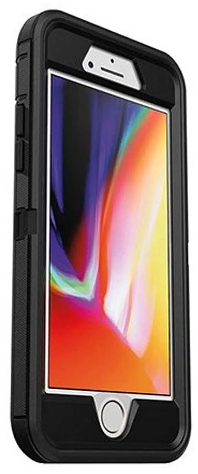 Alt view image 2 of 6 - Defender Series Rugged Case for iPhone SE (2020), iPhone 8, iPhone 7 (NOT Plus) Case Only - Non-Retail Packaging - Black (with Microbial Defense)