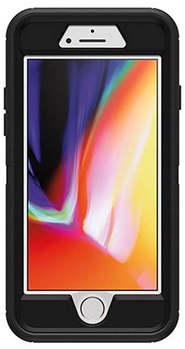 Alt view image 4 of 6 - Defender Series Rugged Case for iPhone SE (2020), iPhone 8, iPhone 7 (NOT Plus) Case Only - Non-Retail Packaging - Black (with Microbial Defense)