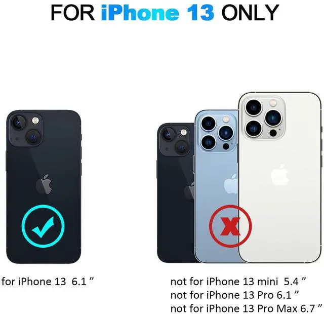 Alt view image 7 of 7 - for iPhone 13 Case with Card Holder Heavy Duty Protective Dual Layer Shockproof Hidden Card Slot Slim Wallet Case for iPhone 13 for Women&Men(Black)