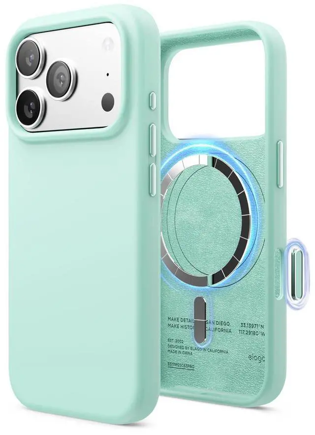 Main image of for iPhone 17 Pro Case, Premium Magnetic Silicone Case, Compatible with MagSafe, Liquid Silicone Material, Protective Cover, Shockproof, Slim Phone, 6.3 inch (Aqua Sky)